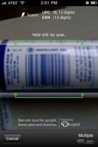 Red Laser Barcode Scanner app for iPhone
