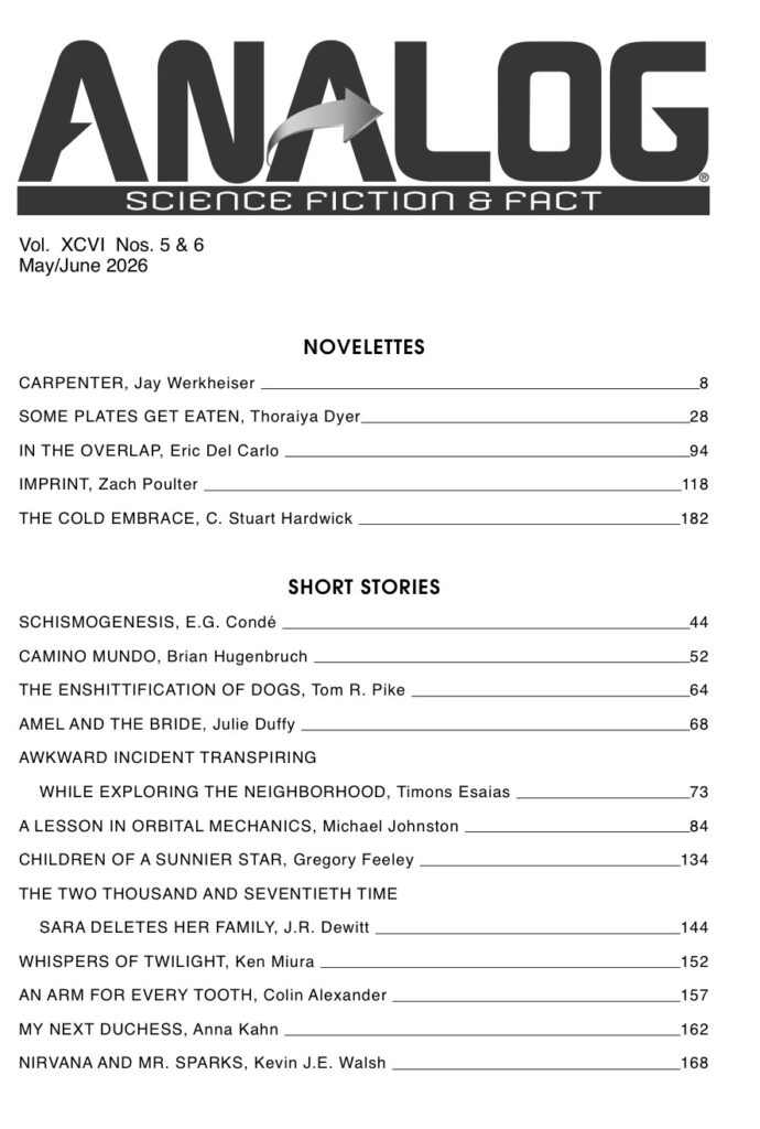 table of contents showing "Amel and the BRIDE" by Julie Duffy